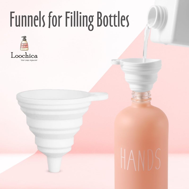 Loochica Glass Kitchen Pink Soap Dispenser, Detergent Dispenser or Hands Soap Dispenser for Kitchen Sink, Modern Pink Decor Soap Pump for Kitchen Organization - Image 4